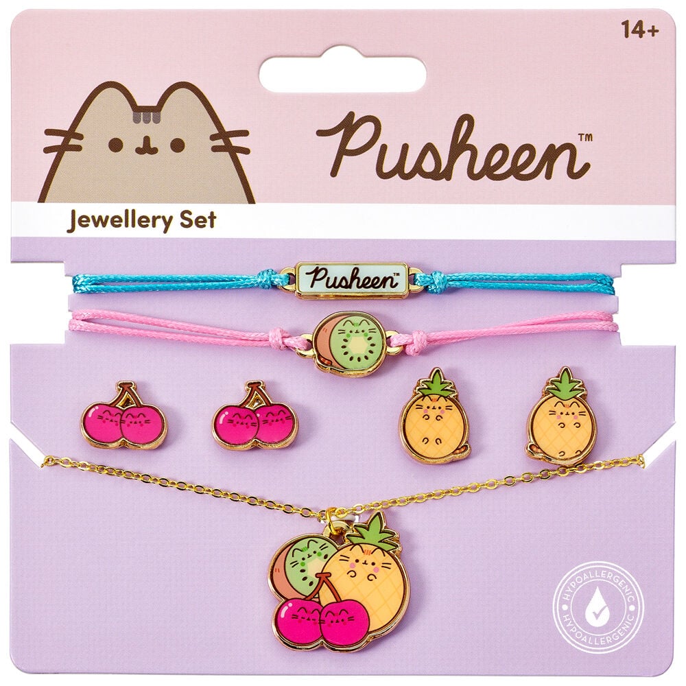 Set Colgante + pulsetas + pendientes Pusheen - imagen 2