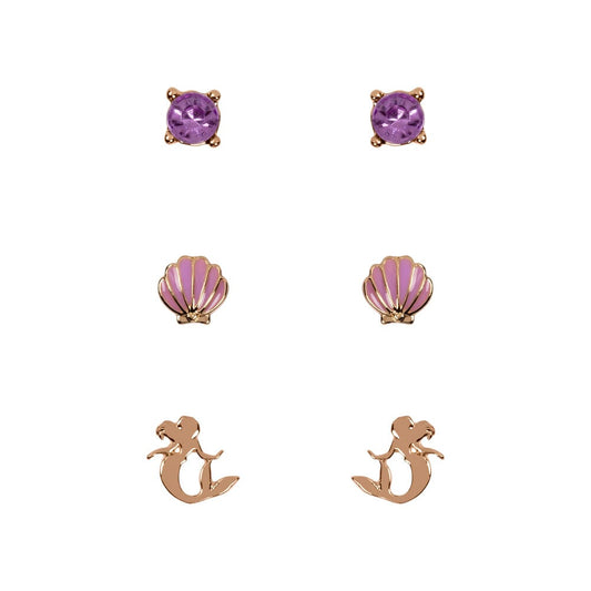 Set 3 Pares de pendientes La Sirenita Disney