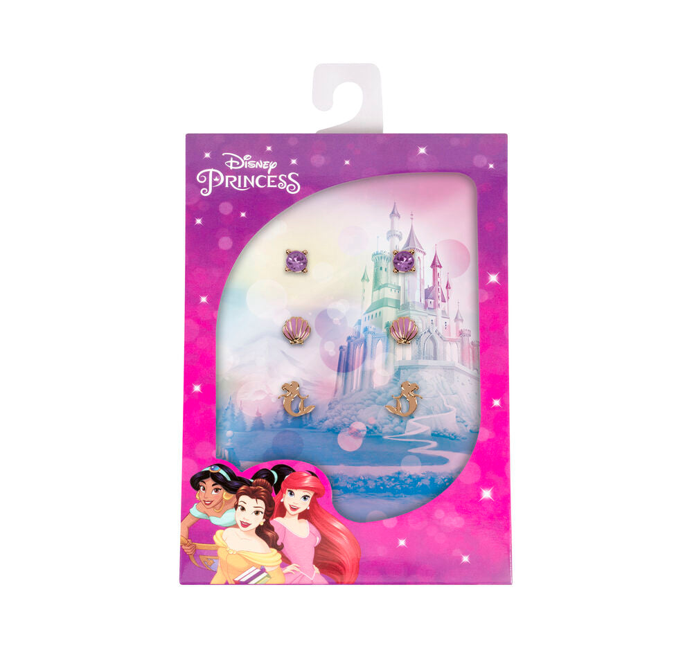 Set 3 Pares de pendientes La Sirenita Disney