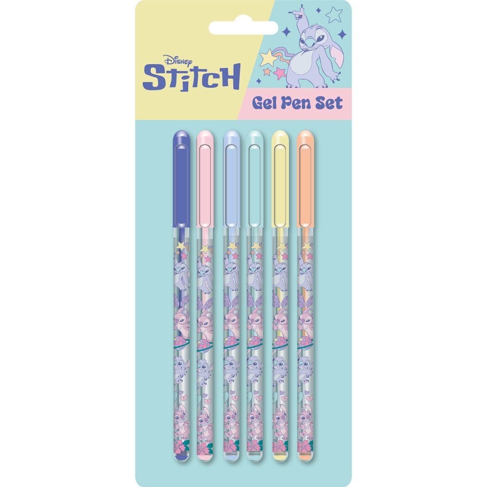 Set 6 boligrafos gel Stitch Disney