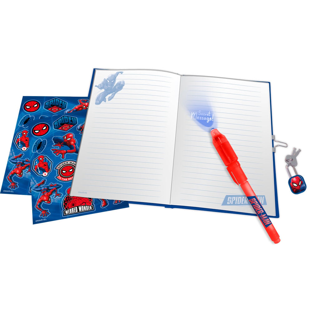 Diario + Boligrafo magico Spiderman Marvel