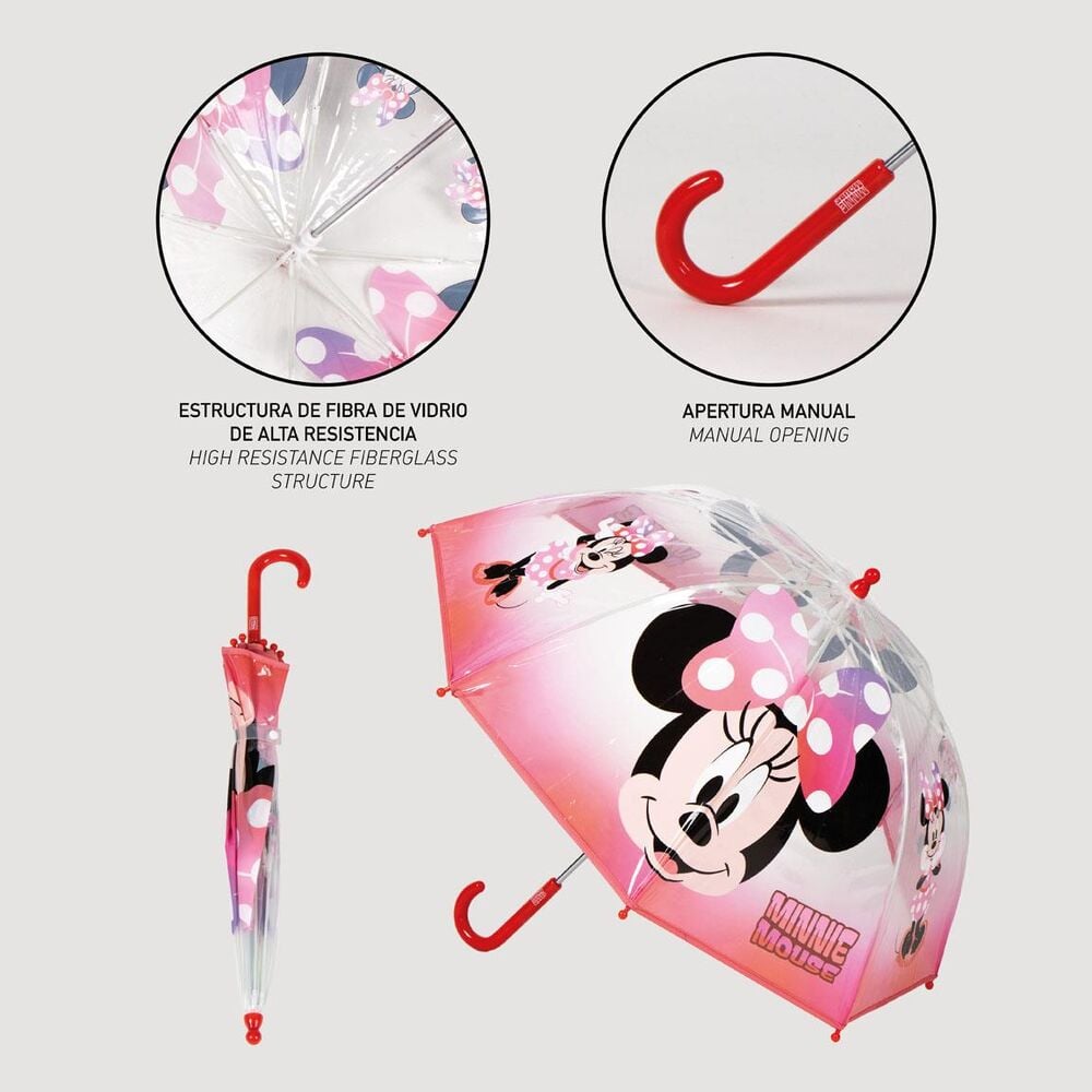 Paraguas manual burbuja Minnie Disney