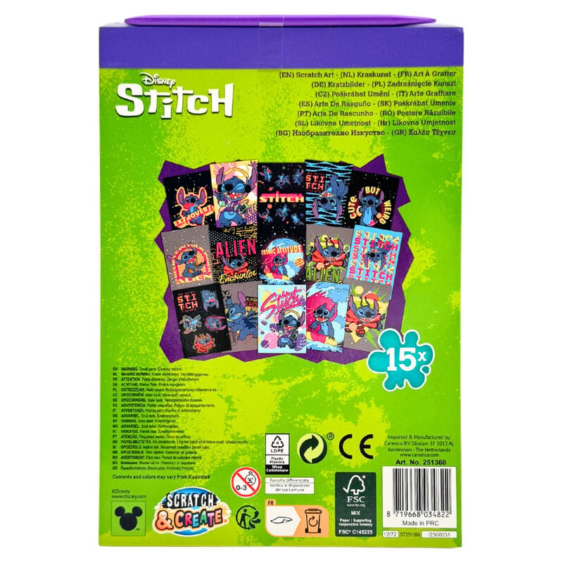 Set papeleria Scratch Art Stitch Disney - imagen 2