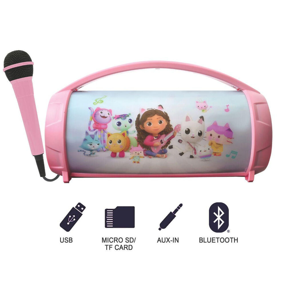 Altavoz Bluetooth Luminoso + Microfono La Casa de Muñecas de Gabby