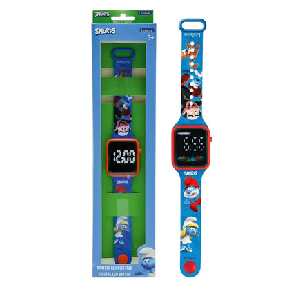 Reloj Digital LED Pitufos