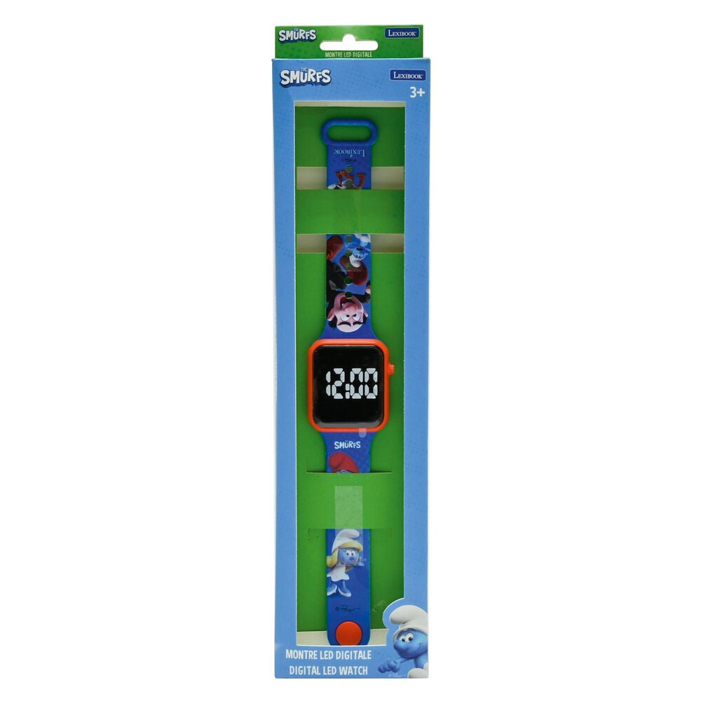Reloj Digital LED Pitufos