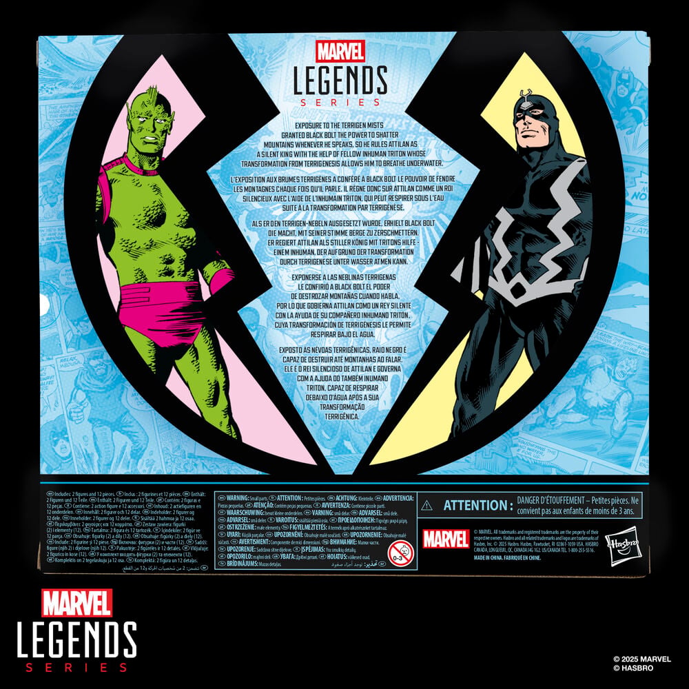 Blister 2 figuras Black Bolt & Triton Inhumanos Marvel Legends Series 15cm