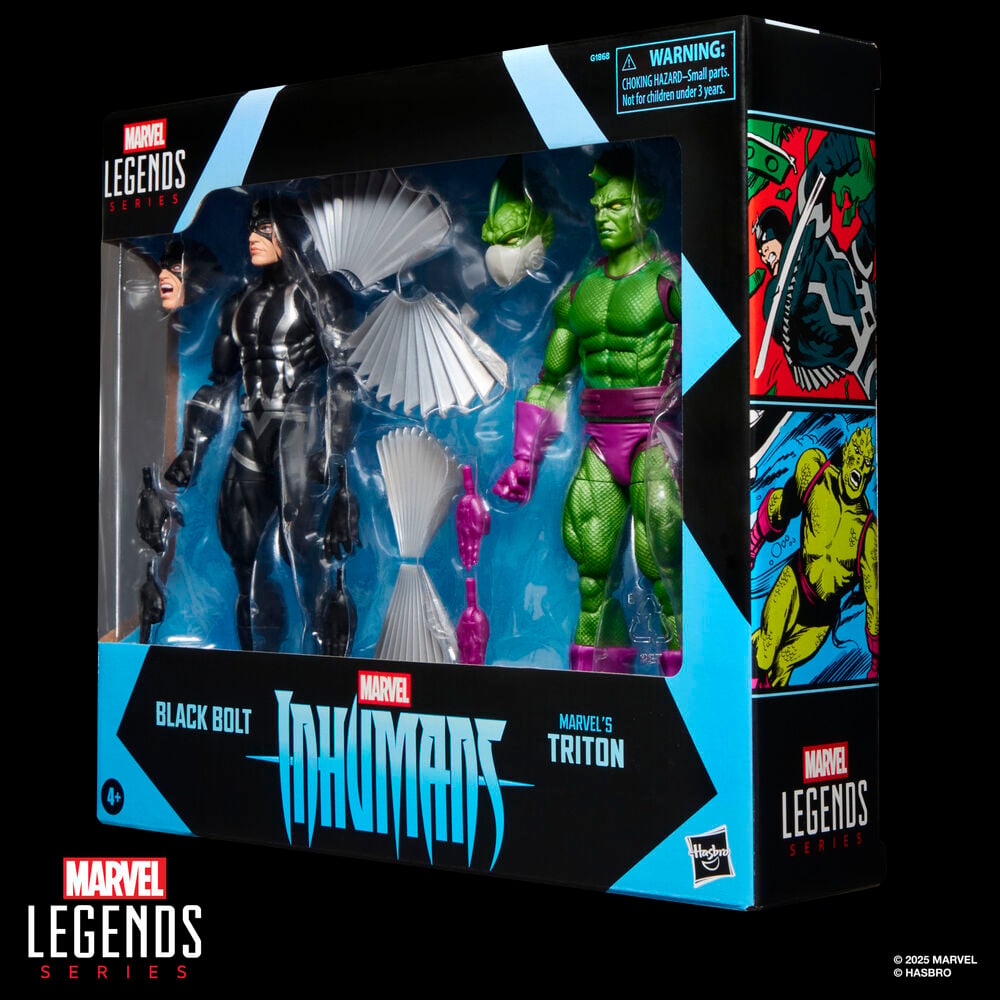 Blister 2 figuras Black Bolt & Triton Inhumanos Marvel Legends Series 15cm - imagen 9