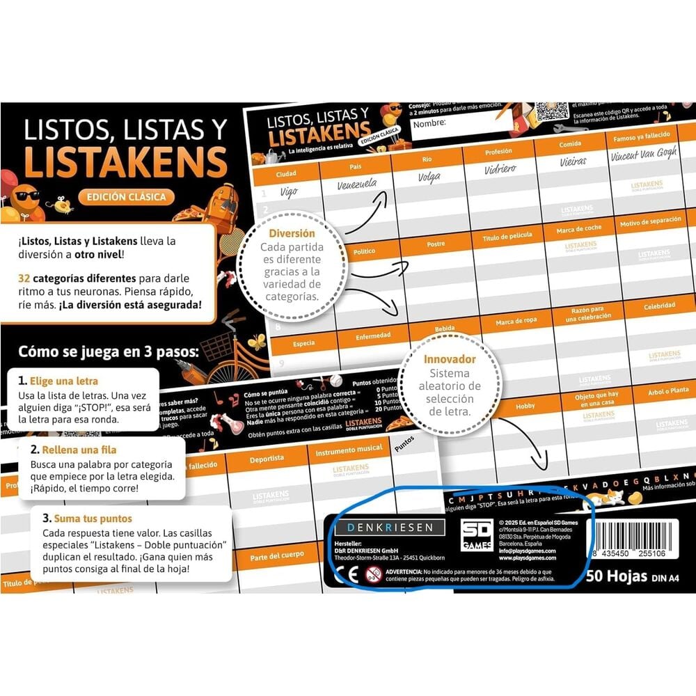 Juego mesa Listos Listas y Listakens español - imagen 4