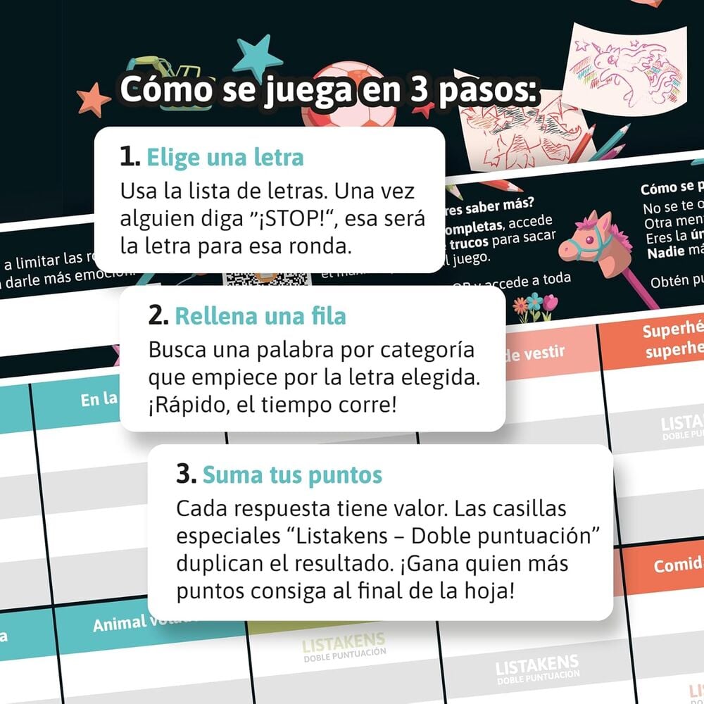 Juego mesa Listos Listas y Listakens Junior español - imagen 2