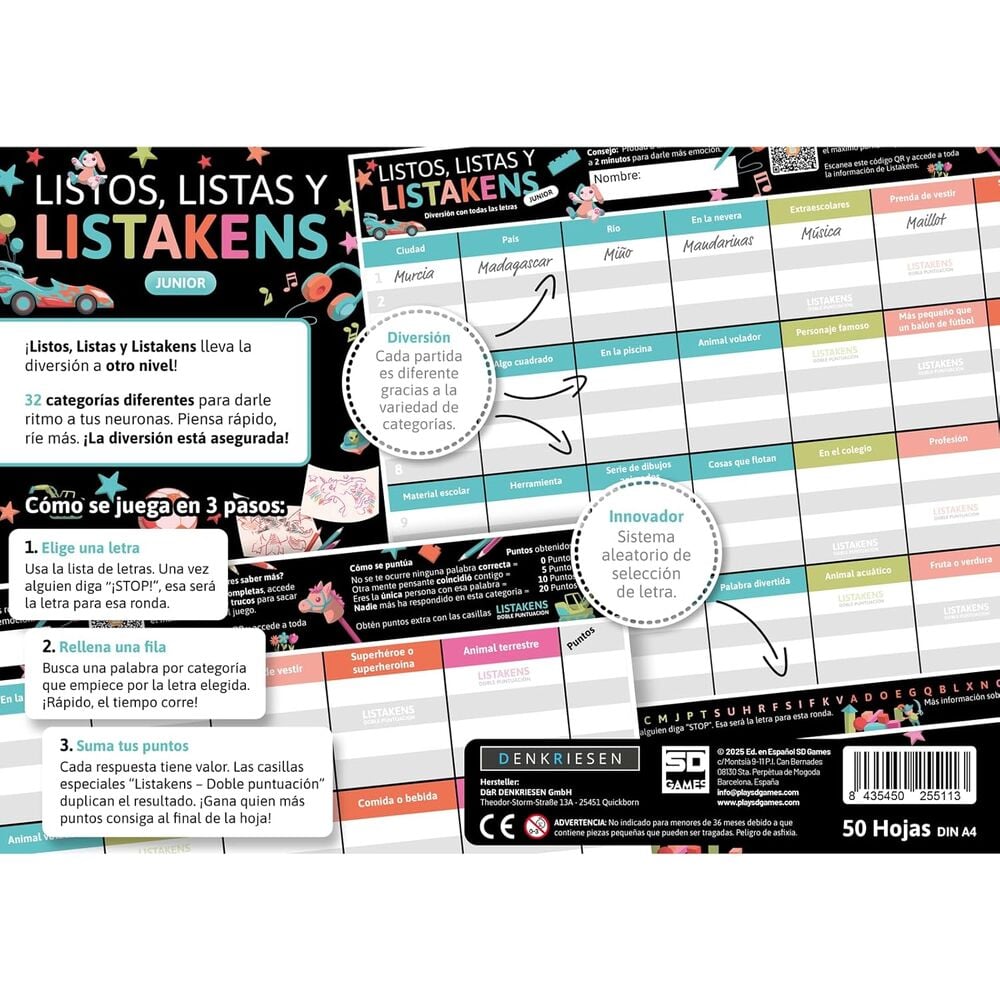 Juego mesa Listos Listas y Listakens Junior español - imagen 5