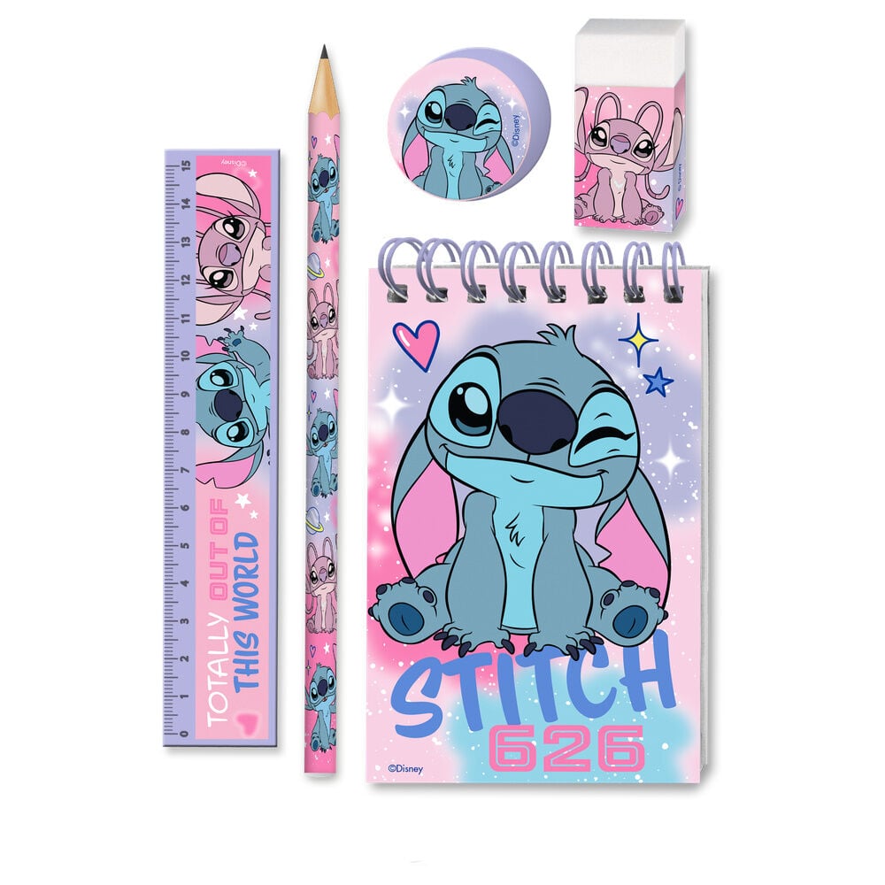 Set papeleria Stitch Disney 5pzs - imagen 2