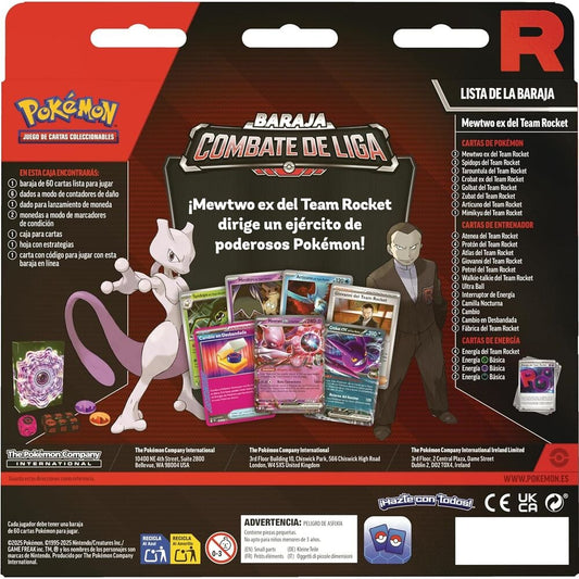 Blister cartas League Battle Deck Team Rockets Mewtwo Ex Pokemon Latino