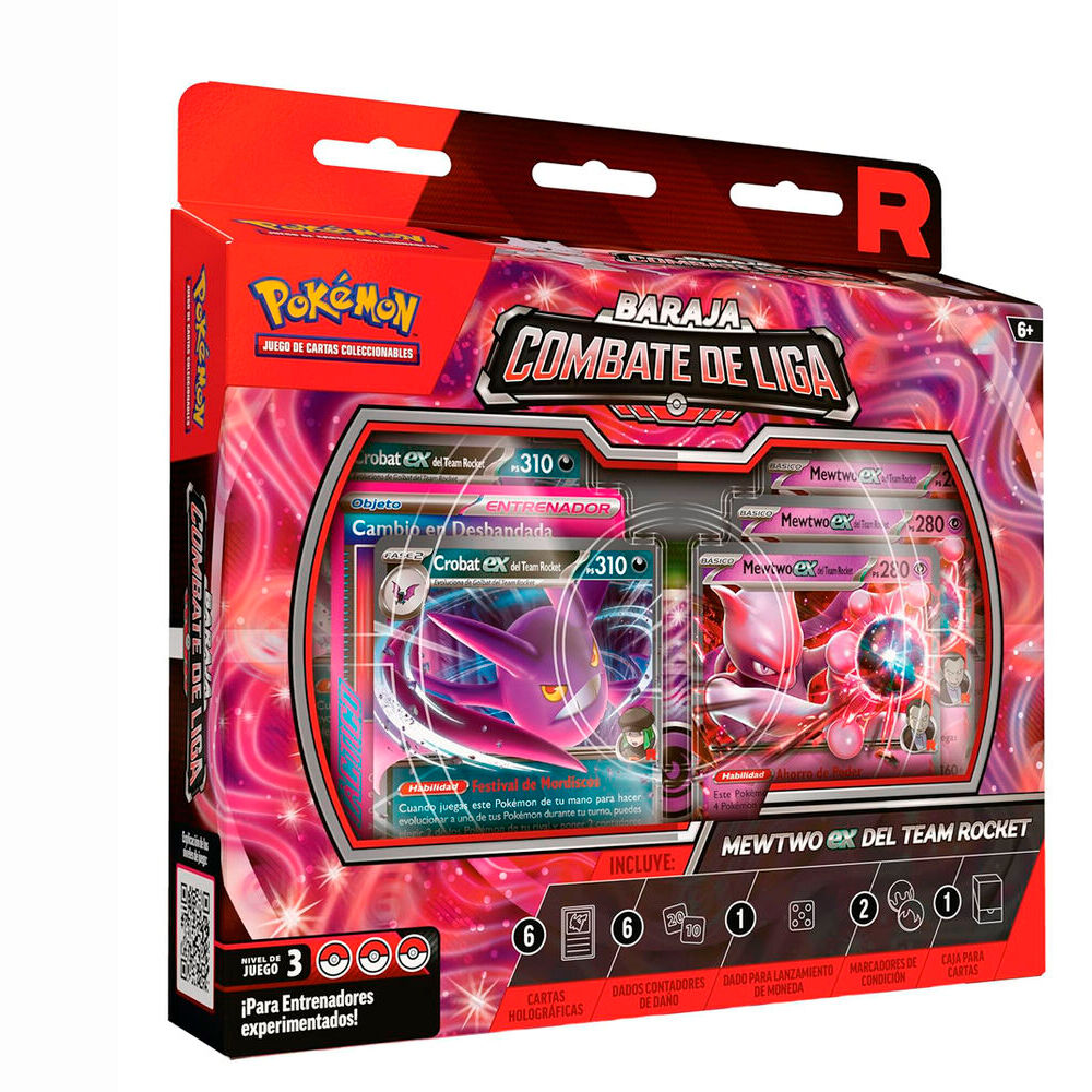 Blister cartas League Battle Deck Team Rockets Mewtwo Ex Pokemon Latino - imagen 5