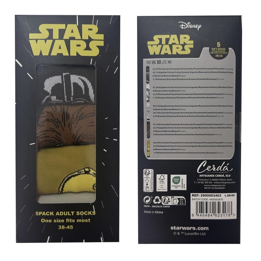 Blister 5 pares calcetines Star Wars adulto - imagen 9