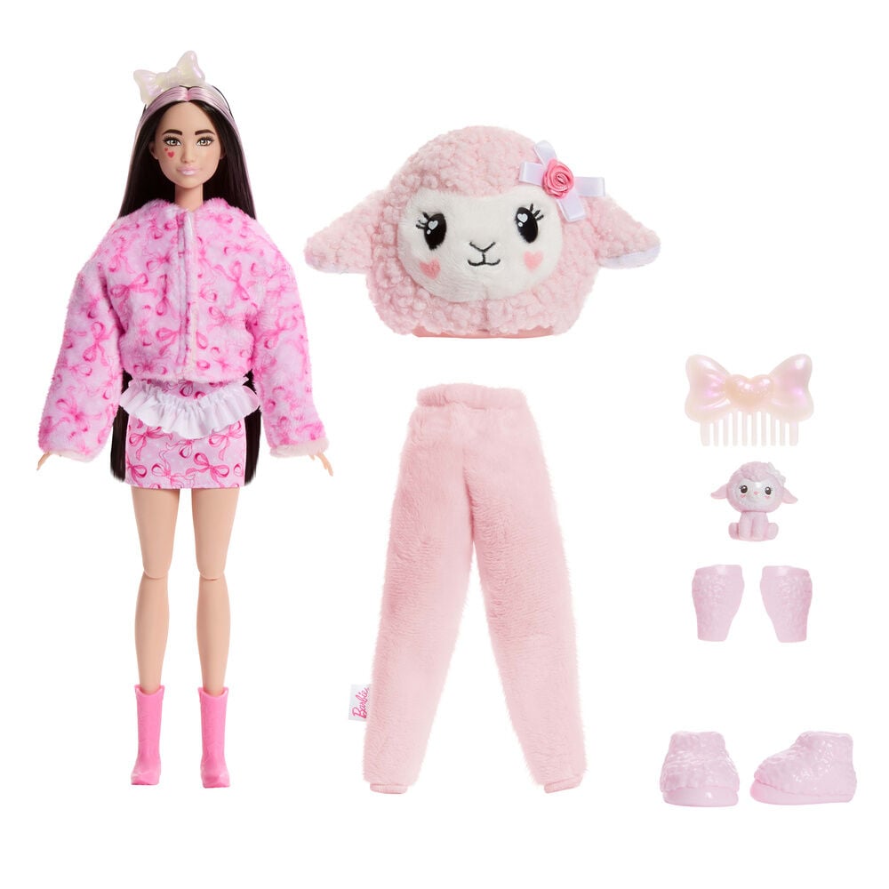 Muñeca Ovejita Rosa Cutie Reveal Lazos Dulces Barbie - imagen 2
