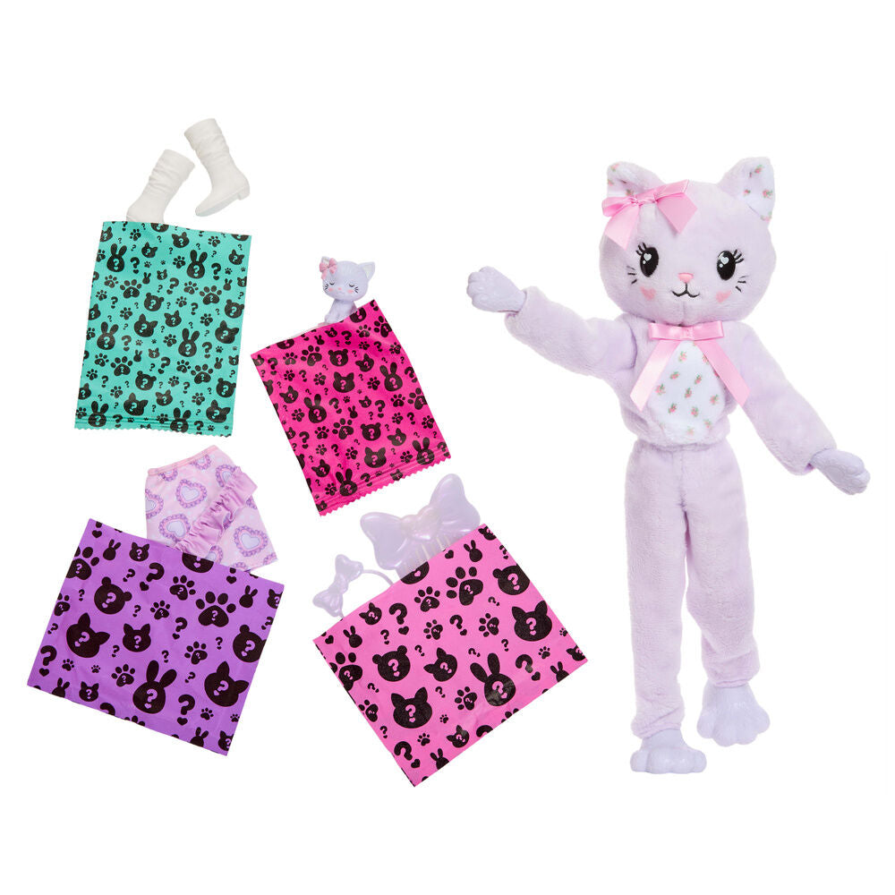 Muñeca Gatito Lila Cutie Reveal Lazos Dulces Barbie