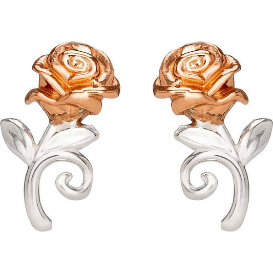 Pendientes Rosa La Bella y la Bestia Disney plata
