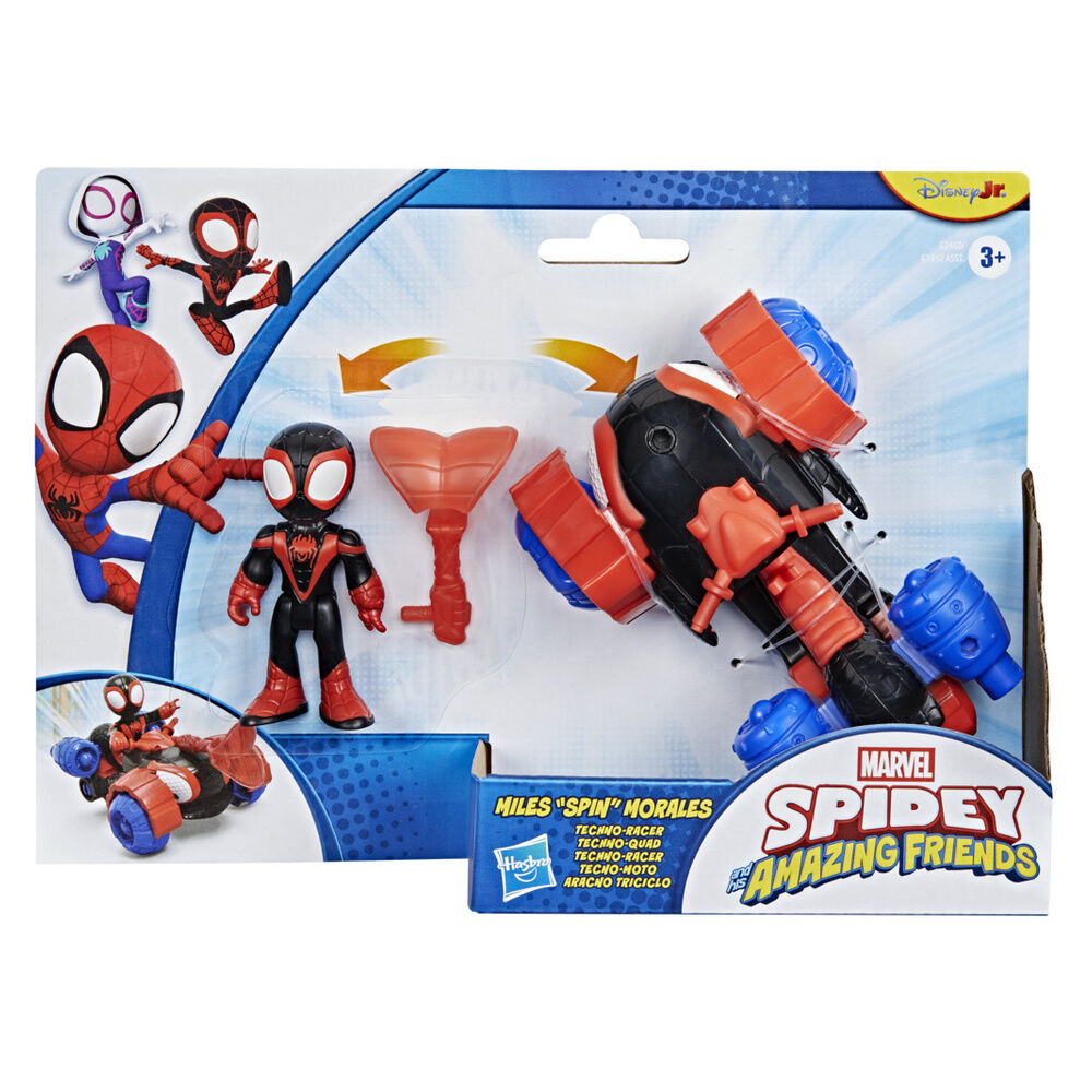 Figura + Vehiculo Miles Morales Spidey y Su Superequipo Marvel