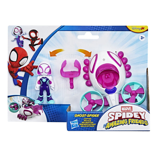 Figura + Vehiculo Ghost Spider Spidey y Su Superequipo Marvel