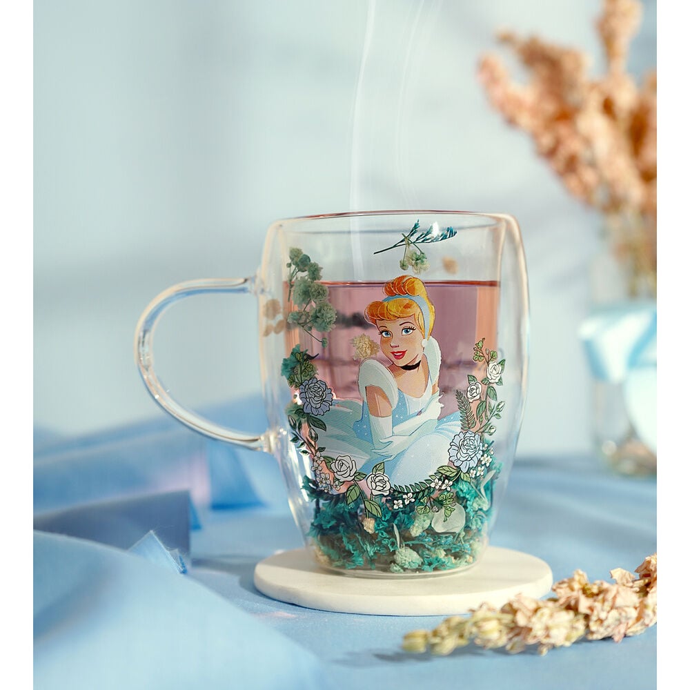 Taza cristal flores secas Cenicienta Princesas Disney - imagen 4