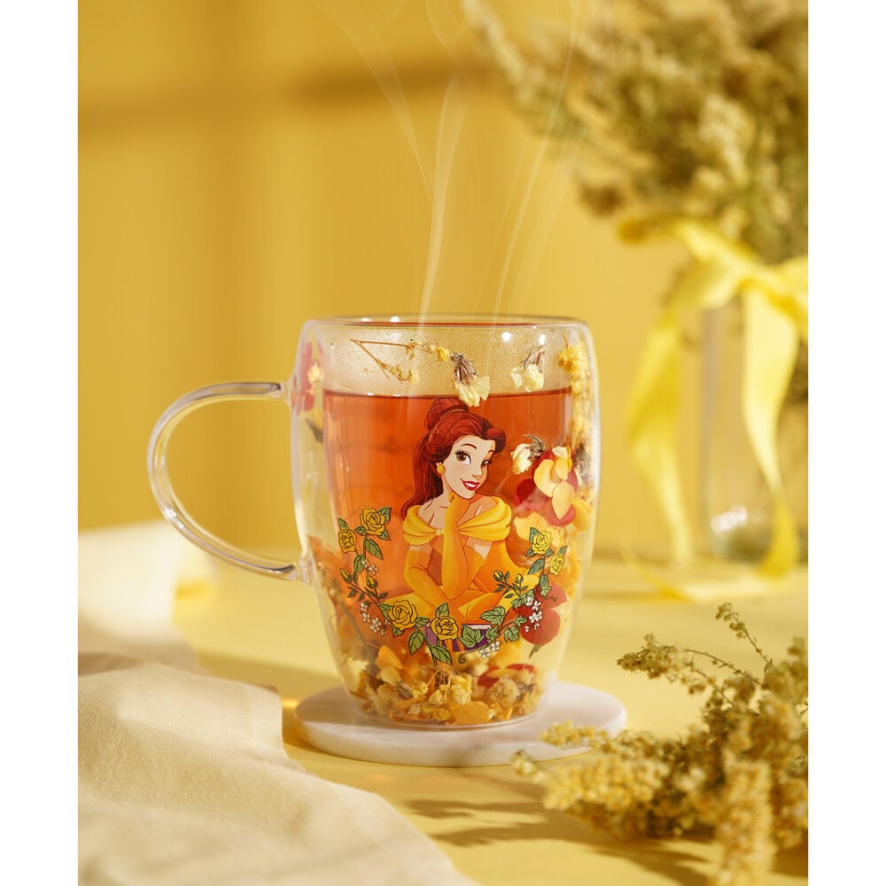 Taza cristal flores secas Bella Princesas Disney - imagen 4