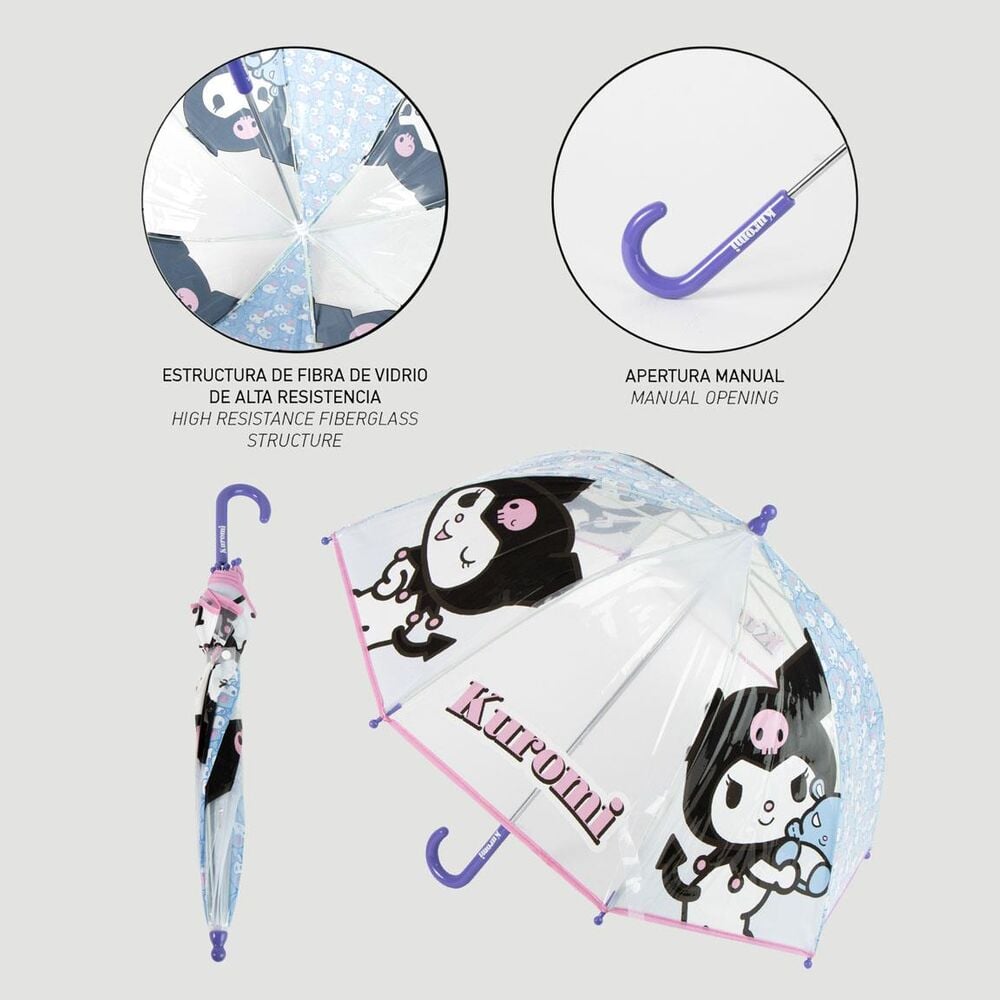 Paraguas manual POE Kuromi Hello Kitty - imagen 5