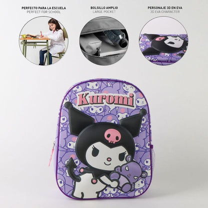 Mochila 3D Kuromi Hello Kitty 30cm - imagen 6