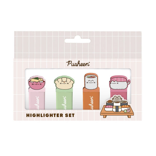 Set 4 subrayadores topper Sushi Roll Pusheen - imagen 2