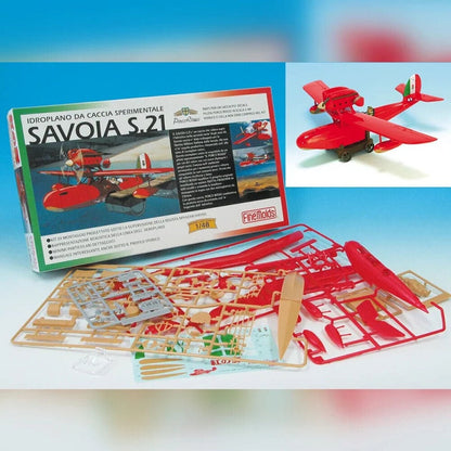 Maqueta Model Kit Savoia S.21 Seaplane + Figura Porco - Porco Rosso