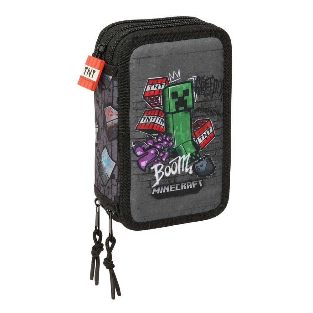 Plumier Graffiti Minecraft triple 37pzs