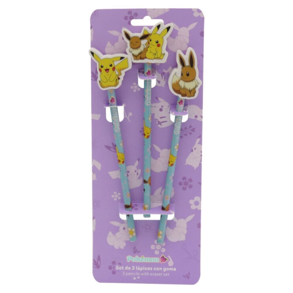 Blister set 3 lapices Flowers Pokemon - imagen 2
