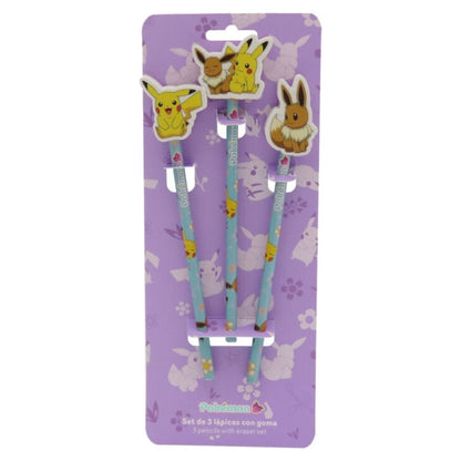 Blister set 3 lapices Flowers Pokemon - imagen 2