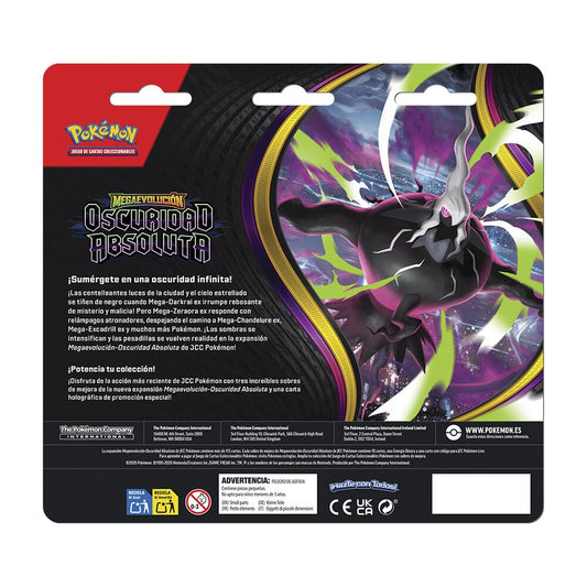 Blister 3 sobres cartas Expansion Megaevolucion Oscuridad Absoluta Pokemon