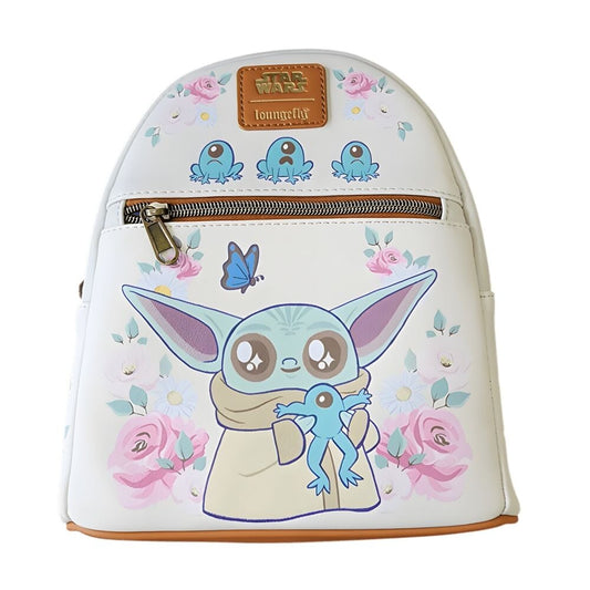 Mochila Lucas Grogu With Frogs Brown Trim Star Wars Loungefly 26cm