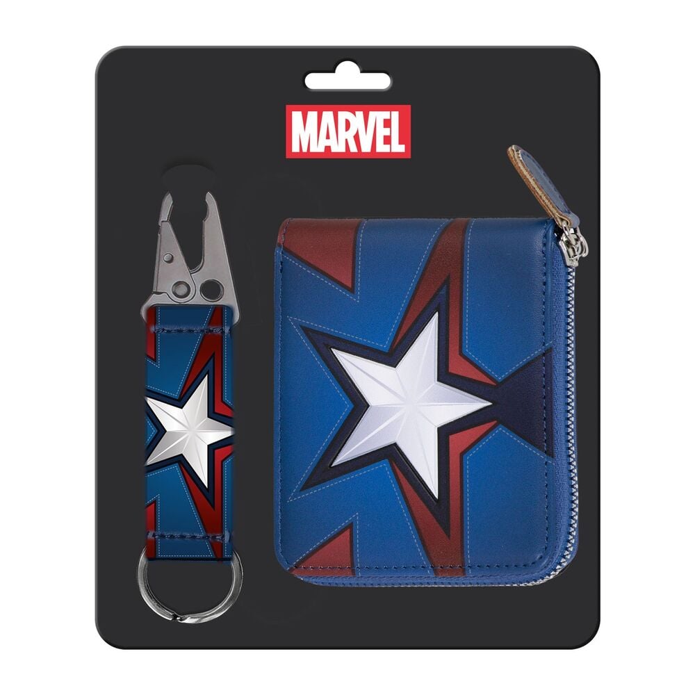 Set cartera + llavero Capitan America Marvel