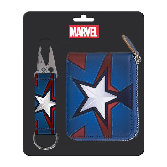 Set cartera + llavero Capitan America Marvel