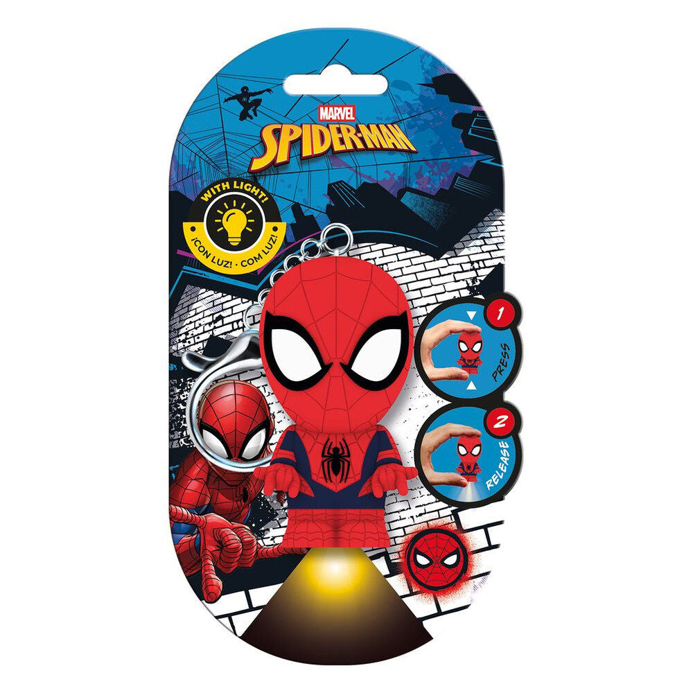 Llavero figura 3D con luz Spiderman Marvel Flashies