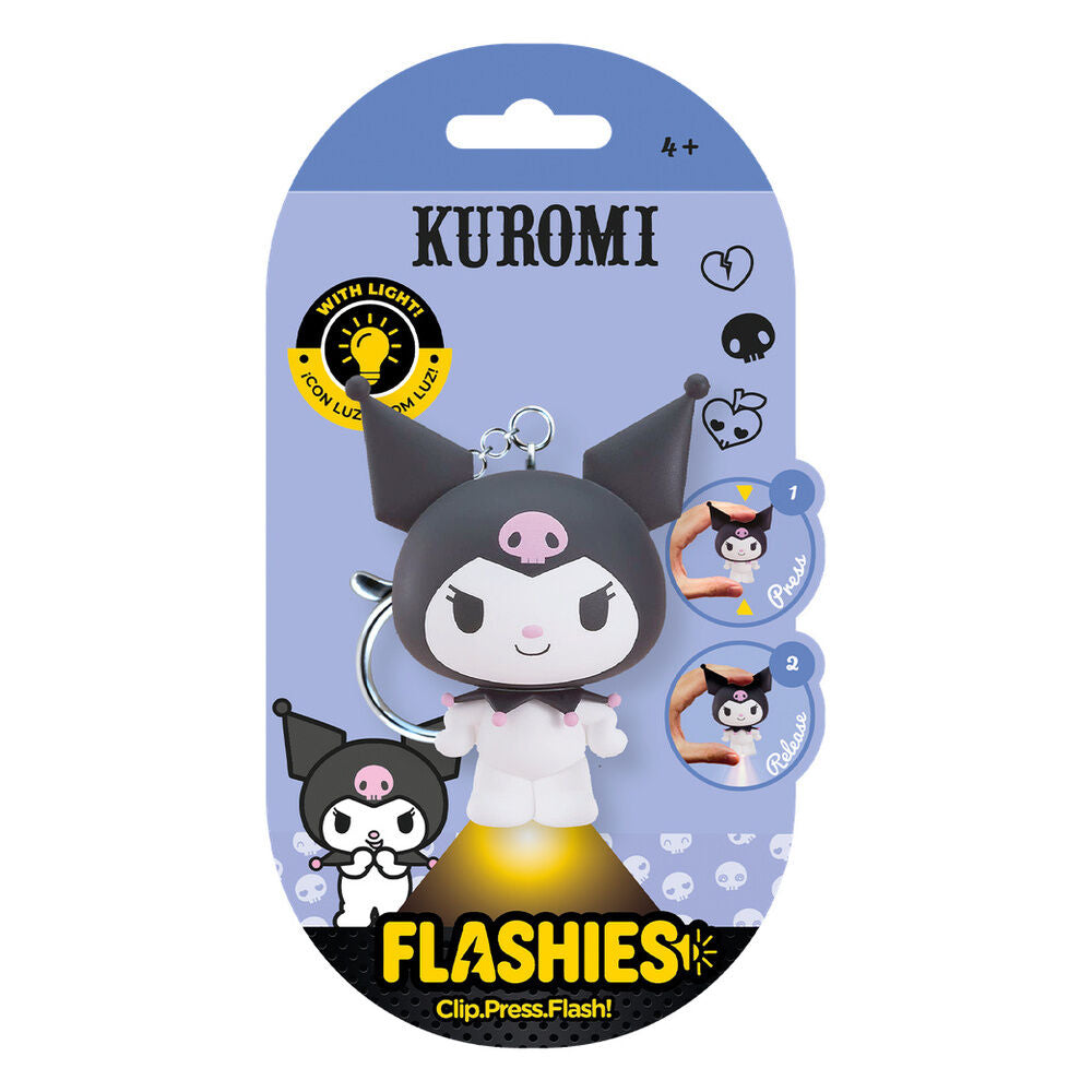Llavero figura 3D con luz Kuromi Hello Kitty Flashies