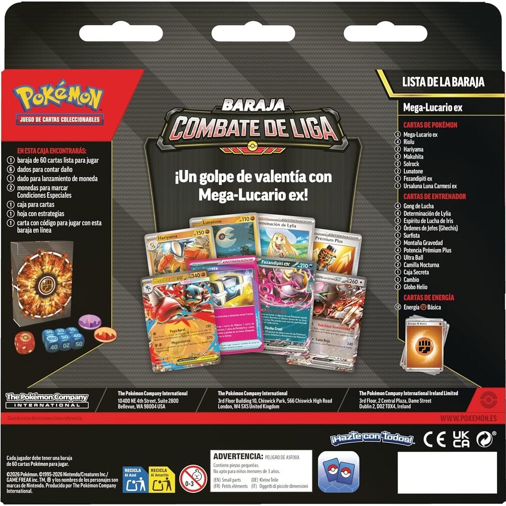 Baraja cartas Combate de Liga de Mega-Lucario ex de JCC Pokemon español - imagen 6