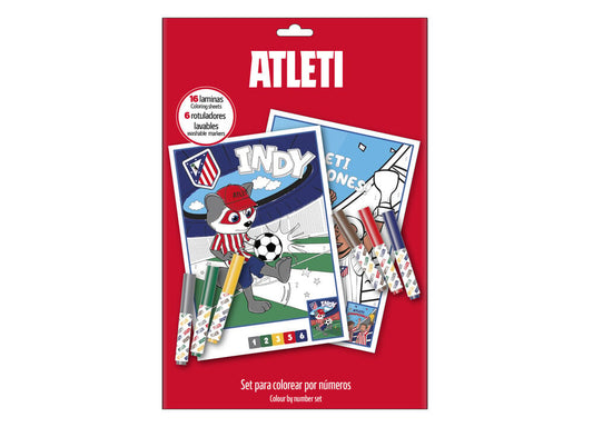 Set colorear numeros sobre Atletico de Madrid