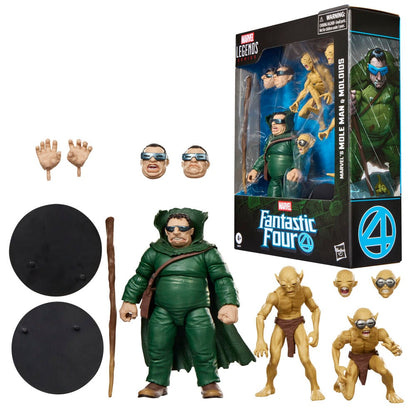 Blister 3 figuras Marvels Mole Man & Moloios Marvel Fantastic Four 15cm