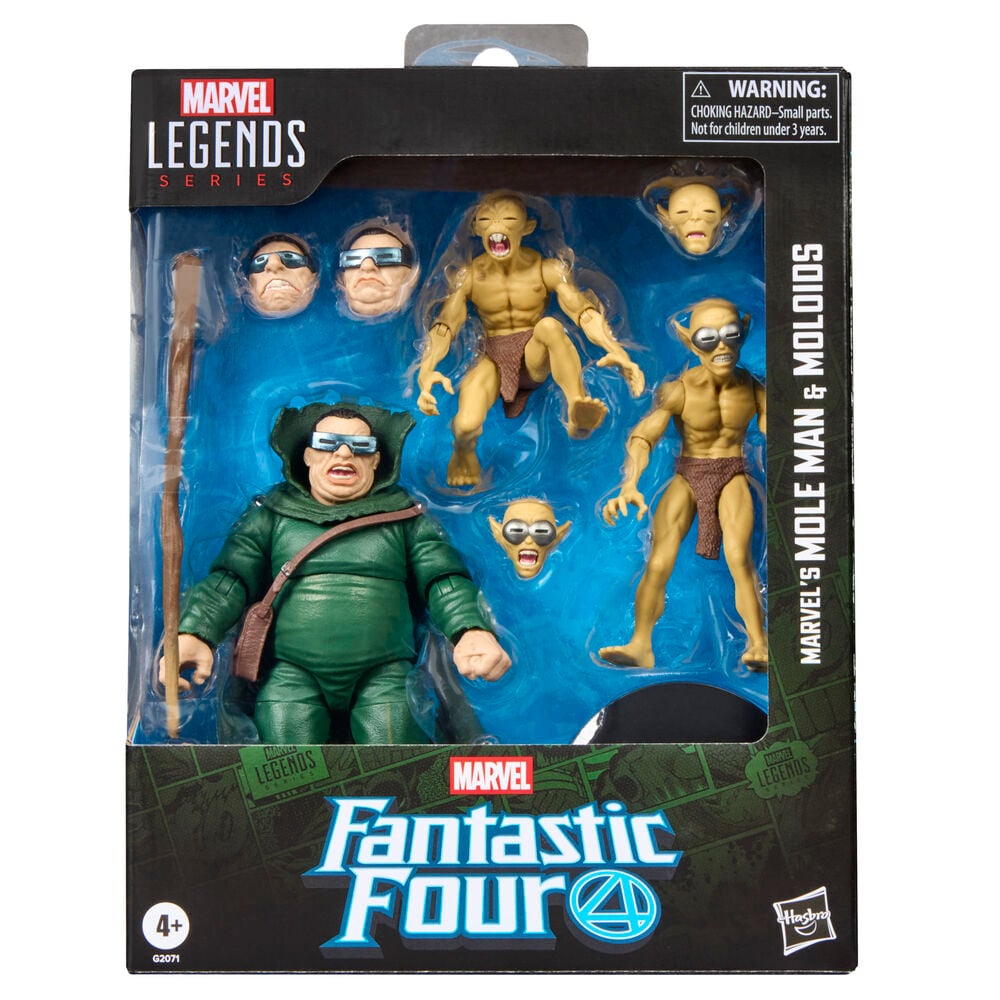 Blister 3 figuras Marvels Mole Man & Moloios Marvel Fantastic Four 15cm