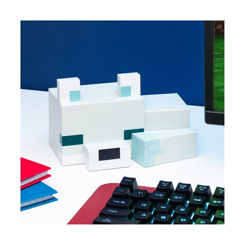 Lampara nocturna 3D Zorro Artico Minecraft