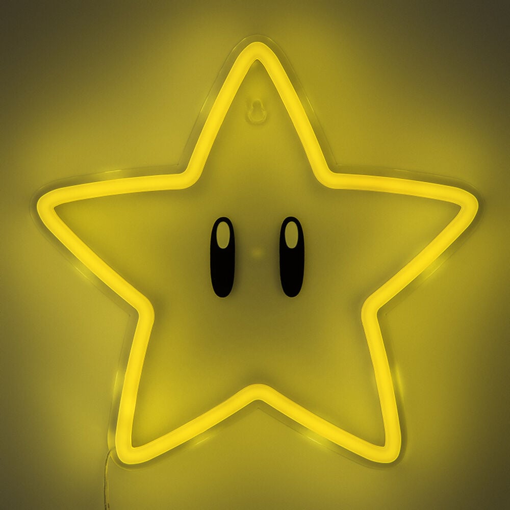 Lampara neon pared Super Estrella Super Mario Bros