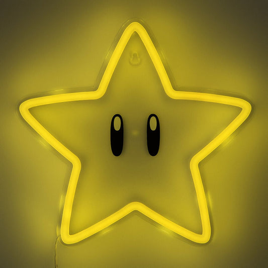 Lampara neon pared Super Estrella Super Mario Bros