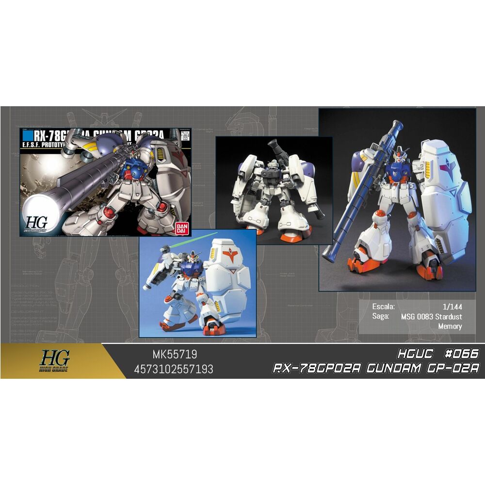 Maqueta HGUC 1/144 RX-78GP02A Gundam Physalis Mobile Suit Gundam 0083 Stardust Memory