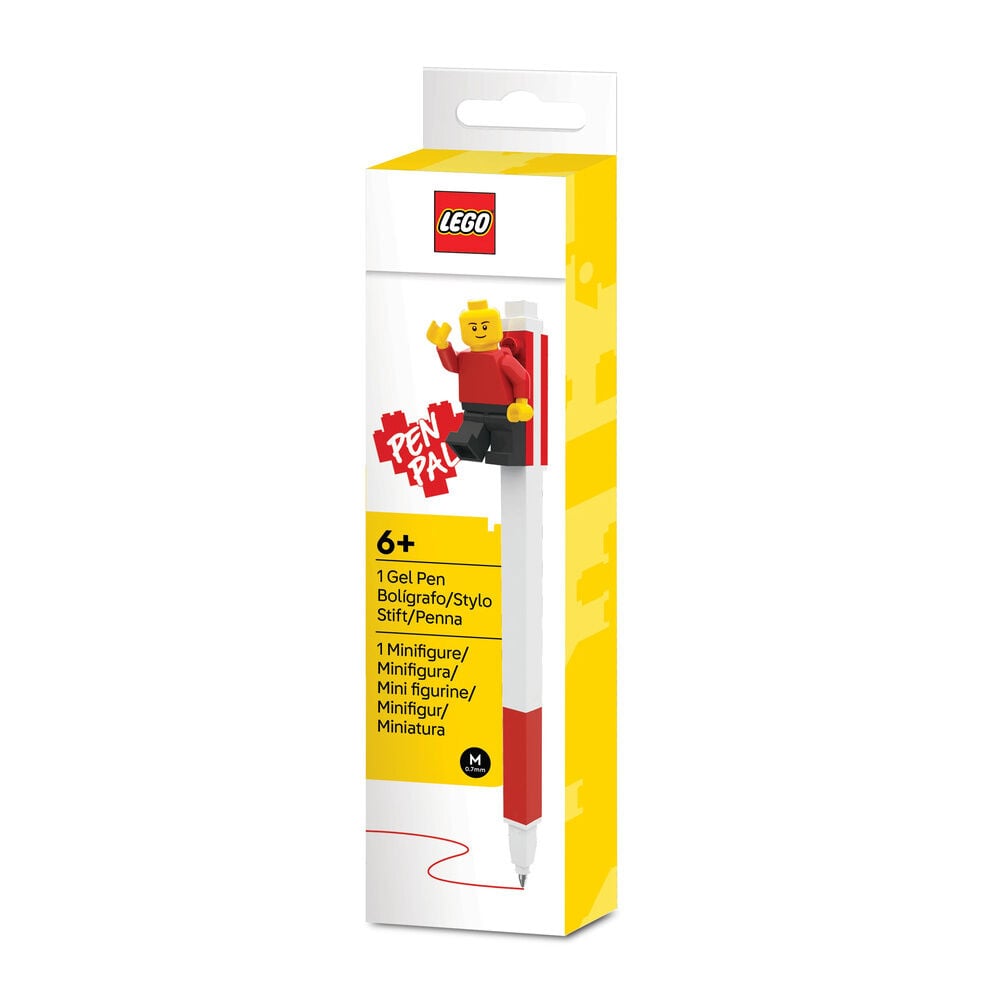 Boligrafo rojo gel con minifigura Lego