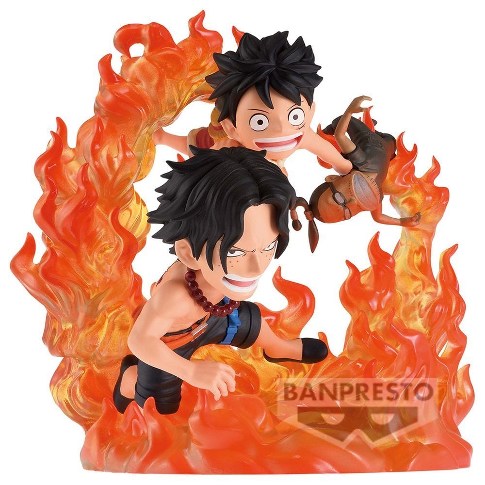Figura Portgas D Ace & Monkey D Luffy WCF Log Stories Marineford One Piece 10cm