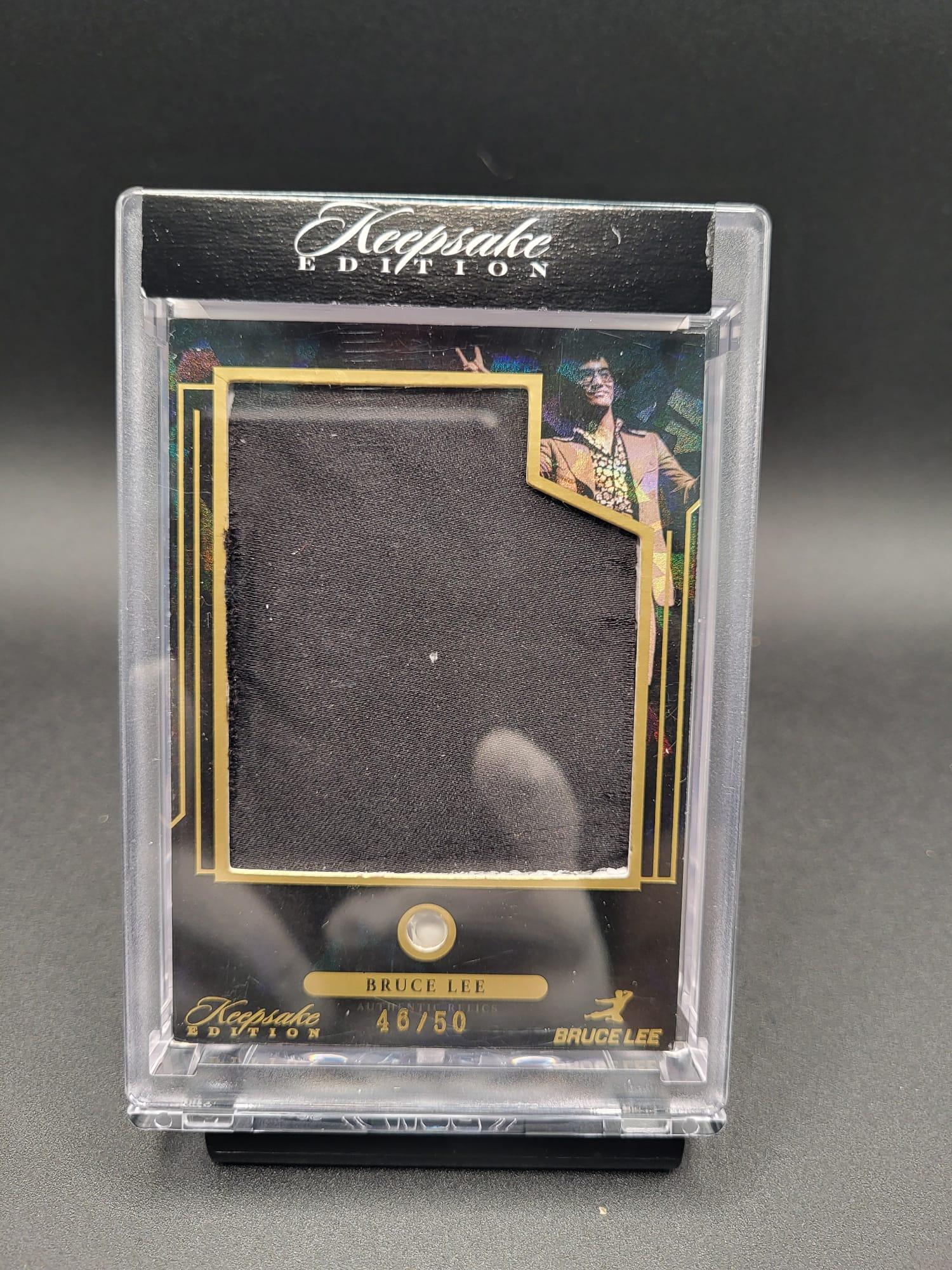Reliquia 2024 Bruce Lee 50th Anniversary Keepsake Ed Card 72 Jumbo Relic BlackIce 46/50 Gemstone 6 mm Green Amethyst